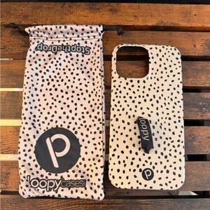 Loopy Case White Phone Case with Black Spot Pattern- IPhone 13Pro Max